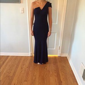 Betsy & Adam One Shoulder A-Line Gown